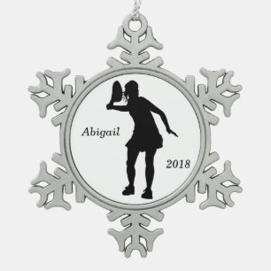 Personalisiert Snowflake Tennis Weihnachtsdekorati Schneeflocken Zinn-Ornament