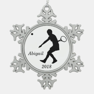 Personalisiert Snowflake Tennis Weihnachtsdekorati Schneeflocken Zinn-Ornament
