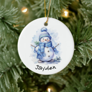 Personalisiert Snowman Keramik Ornament