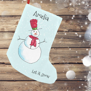 Personalisiert Snowman Kleiner Weihnachtsstrumpf