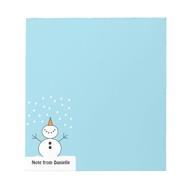 Personalisiert Snowman Notepad Notizblock (Vorderseite)