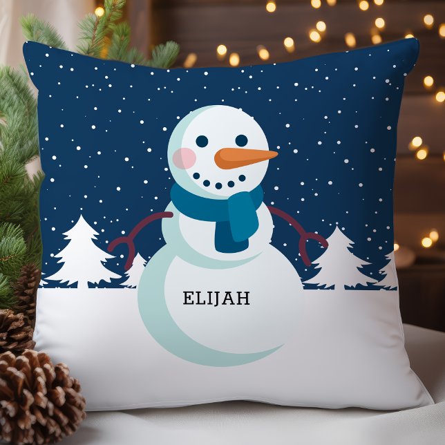 Personalisiert Snowman Scarf Weihnachten Kissen (Von Creator hochgeladen)