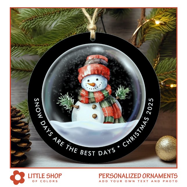 Personalisiert Snowman Snow Globe Foto Keramik Ornament (Von Creator hochgeladen)
