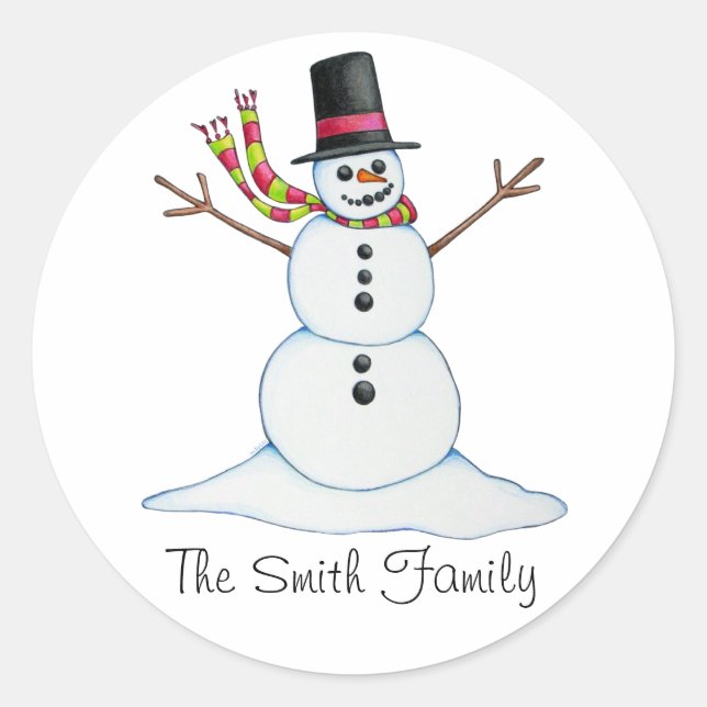 Personalisiert Snowman Sticker (Vorderseite)