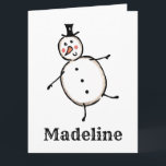 Personalisiert Snowman Weihnachten Karte<br><div class="desc">Diese personalisierte Weihnachtskarte zeigt den Snowman-Charakter der Weihnachtszeit-Crew.</div>