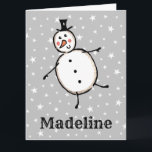 Personalisiert Snowman Weihnachten Karte<br><div class="desc">Diese personalisierte Weihnachtskarte zeigt den Snowman-Charakter der Weihnachtszeit-Crew.</div>