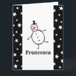 Personalisiert Snowman Weihnachten Karte<br><div class="desc">Diese personalisierte Weihnachtskarte zeigt den Snowman-Charakter der Weihnachtszeit-Crew.</div>