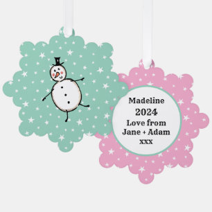 Personalisiert Snowman Weihnachten Ornament Karte