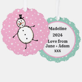 Personalisiert Snowman Weihnachten Ornament Karte