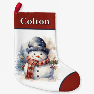 Personalisiert Snowman Weihnachts-Strumpf Kleiner Weihnachtsstrumpf