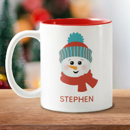 Personalisiert Snowman Zweifarbige Tasse