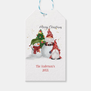 Personalisiert Snowmen Gnomes Weihnachten Geschenkanhänger