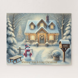 Personalisiert Snowy Christmas Hütte Mailbox