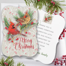 Personalisiert Snowy Kardinals Weihnachtsflatterka