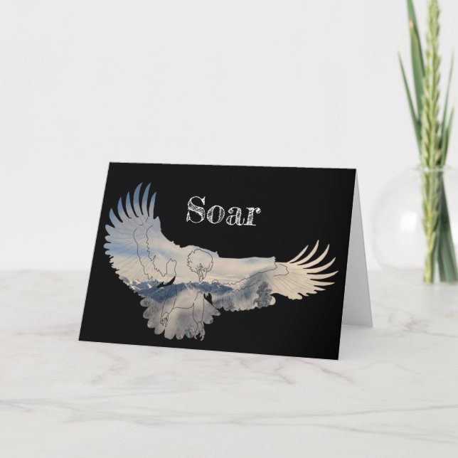 Personalisiert Soaring Eagle Danke-Karte Dankeskarte (Vorderseite)