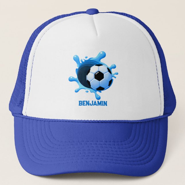 Personalisiert Soccer Ball Trucker Hat Truckerkappe (Vorderseite)
