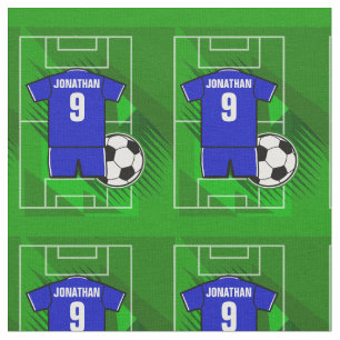Personalisiert Soccer Jersey Blue mit White Stoff