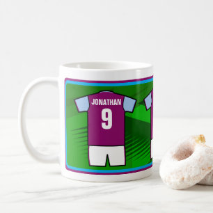 Personalisiert Soccer Jersey Name und Nummer Kaffeetasse