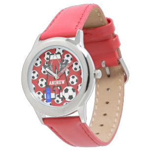 Personalisiert Soccer Monogram Letter A Armbanduhr