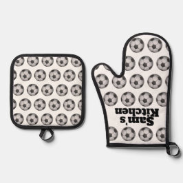 Personalisiert Soccer Ofenhandschuh & Topflappen-Set