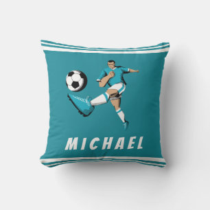 Personalisiert Soccer Player Coole Grafik gestreif Kissen