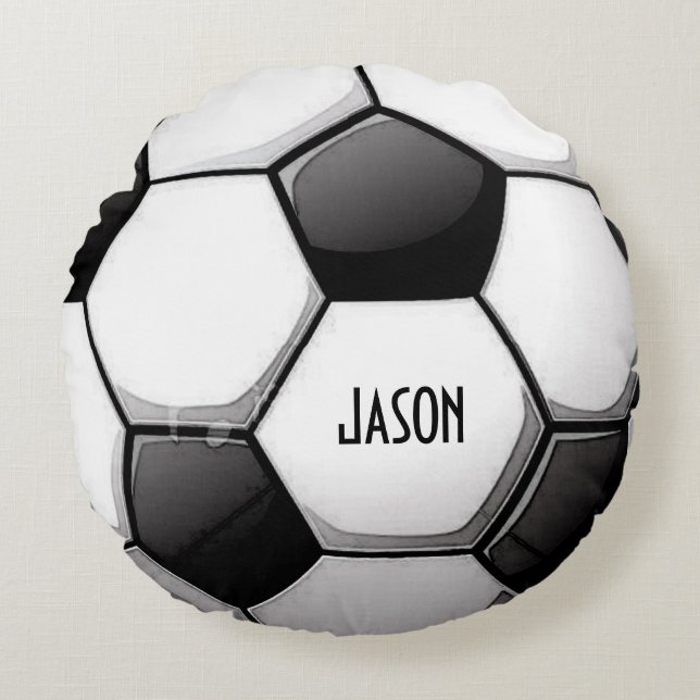 Personalisiert Soccer Rundes Kissen (Vorderseite)