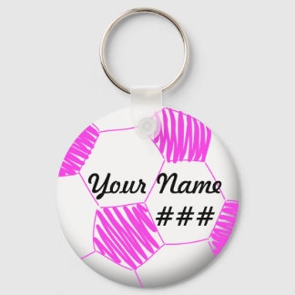 Personalisiert Soccer Schlüsselanhänger Rosa
