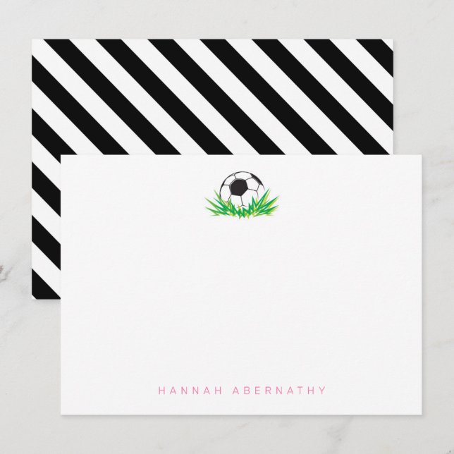 Personalisiert Soccer Vielen Dank, dass Sie sich K Dankeskarte (Vorne/Hinten)