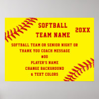 Personalisiert, Softball Senior Night Poster, Team