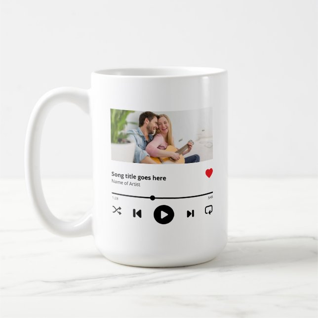 Personalisiert Song Album Foto Music Lover Kaffeetasse (Links)