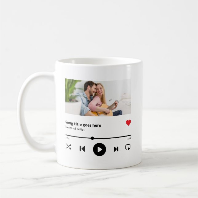 Personalisiert Song Album Foto Music Lover Kaffeetasse (Links)
