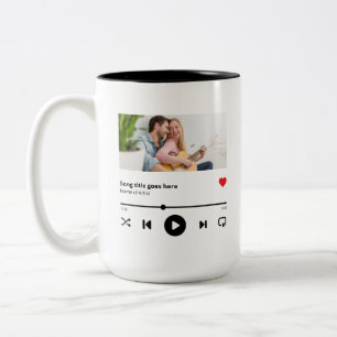Personalisiert Song Album Foto Music Lover Zweifarbige Tasse