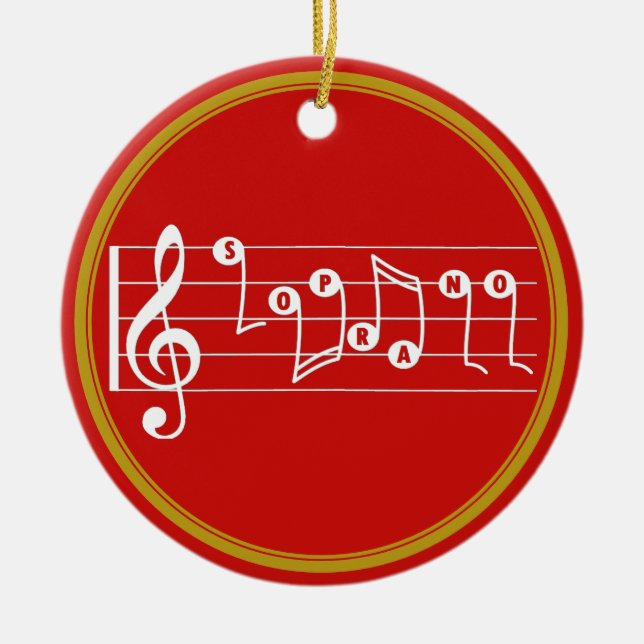 Personalisiert Sopranistin Musical Keramik Ornament (Vorne)