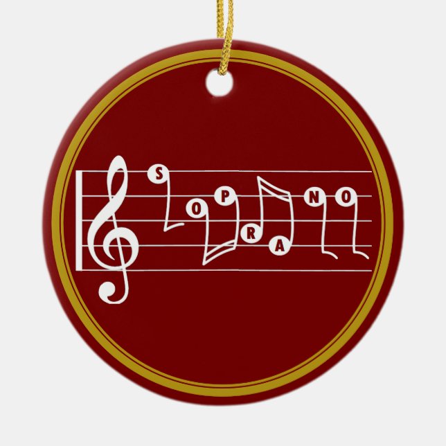Personalisiert Sopranistin Musical Keramik Ornament (Vorne)