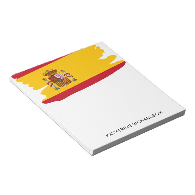 Personalisiert Spanien - Patriotische Flagge Notizblock (angewinkelt)