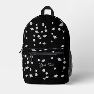 Personalisiert Sparkle Diamonds Individuelle Name Bedruckter Rucksack