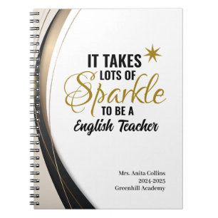Personalisiert Sparkle English Teacher Notebook Notizblock