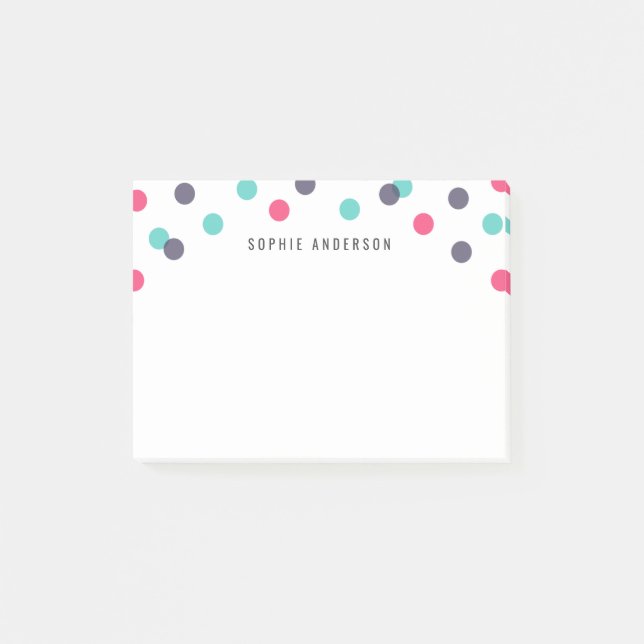 Personalisiert Spaß Indigo Pink Aquamarin Confetti Post-it Klebezettel (Vorderseite)