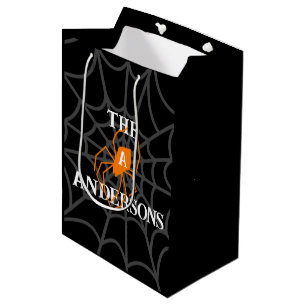 Personalisiert Spider WebHalloween Mittlere Geschenktüte