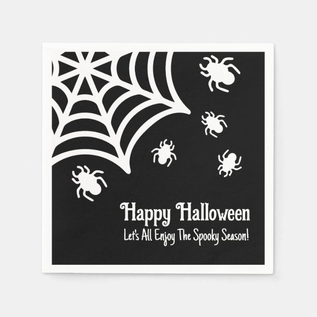Personalisiert Spiderweb Halloween Serviette (Vorderseite)
