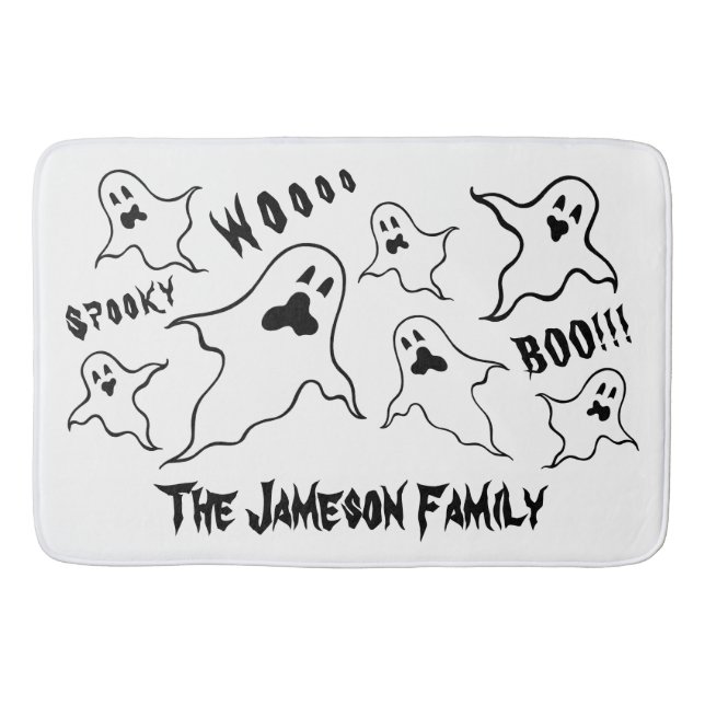Personalisiert Spooky Halloween-Geister Badematte (Vorderseite)