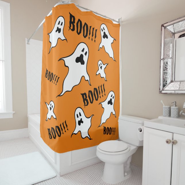 Personalisiert Spooky Halloween-Geister Duschvorhang (Beispiel)
