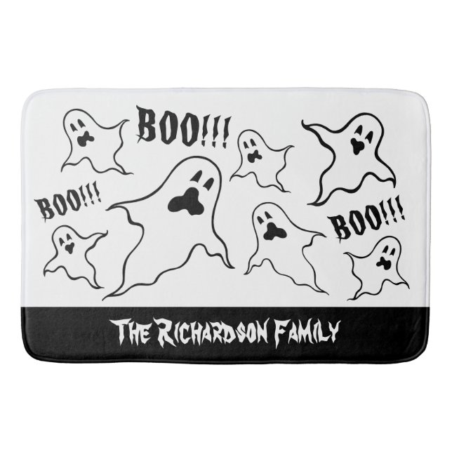 Personalisiert Spooky Halloween Ghosts Bath Mat Badematte (Vorderseite)