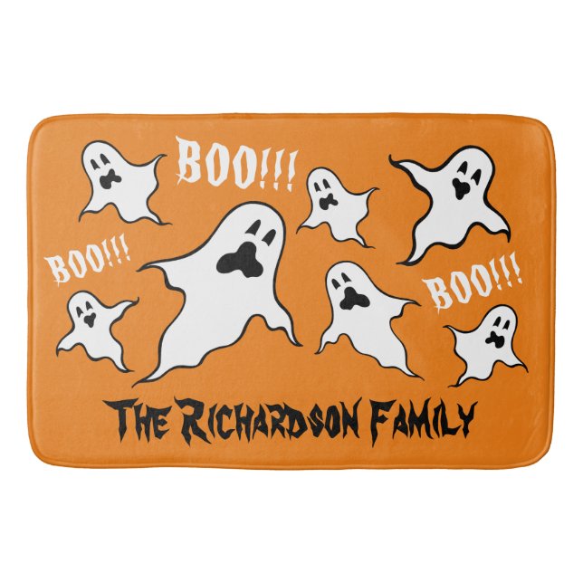 Personalisiert Spooky Halloween Ghosts Bath Mat Badematte (Vorderseite)