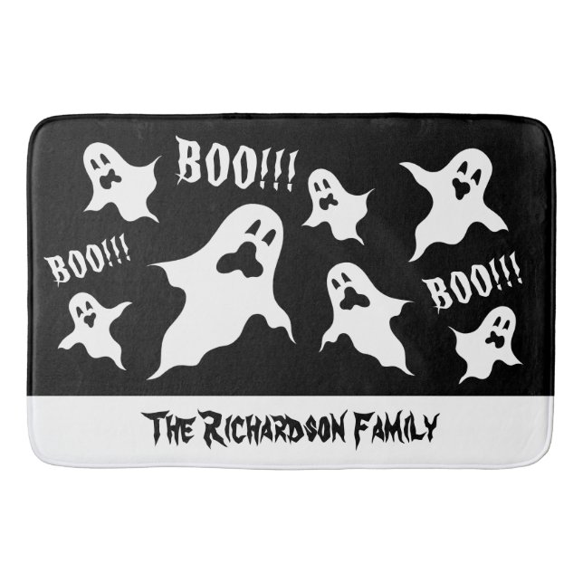Personalisiert Spooky Halloween Ghosts Bath Mat Badematte (Vorderseite)