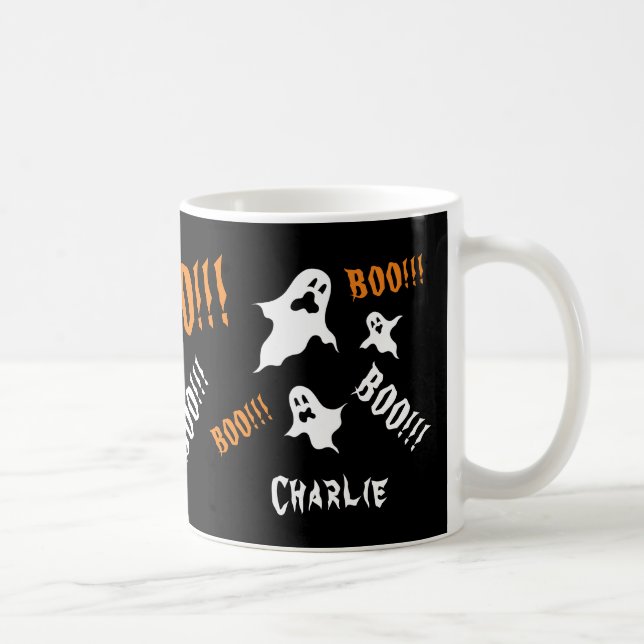 Personalisiert Spooky Halloween Ghosts Kaffeemasch Kaffeetasse (Rechts)