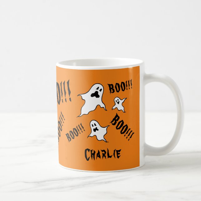 Personalisiert Spooky Halloween Ghosts Kaffeemasch Kaffeetasse (Rechts)