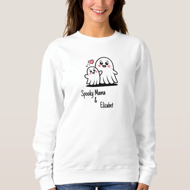 Personalisiert Spooky Mama Halloween mit Niedliche Sweatshirt (Vorderseite)