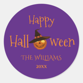 Personalisiert Spooky Pumpkins Halloween Runder Aufkleber