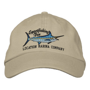 Personalisiert Sport Angeln Blauer Marlin Stickere Bestickte Kappe